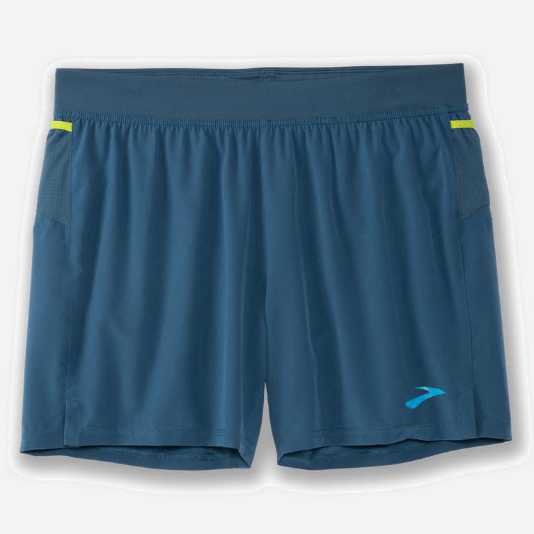 Brooks Sherpa 5 2-In-1 Herren Shorts Laufhosen - Blau (BQJMA6958)